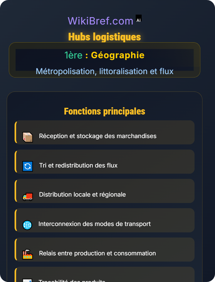 Hubs logistiques Territorialisation des réseaux de transport