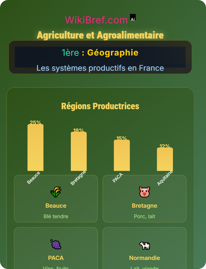 Agriculture et agroalimentaire Organisation des espaces productifs français