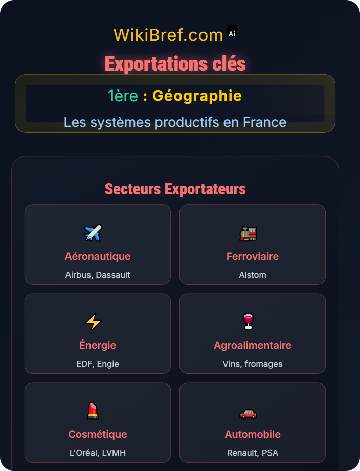 Exportations clés Commerce mondial et territoires français