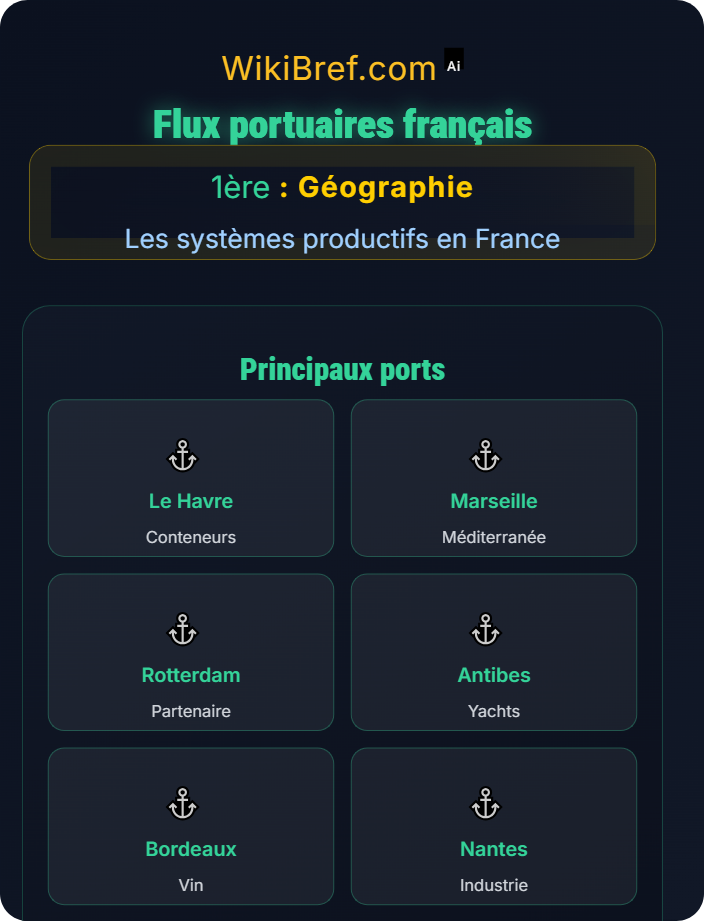 Flux portuaires français Commerce mondial et territoires français