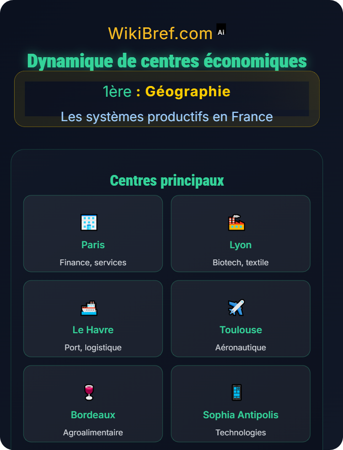 Dynamique de centres économiques Commerce mondial et territoires français