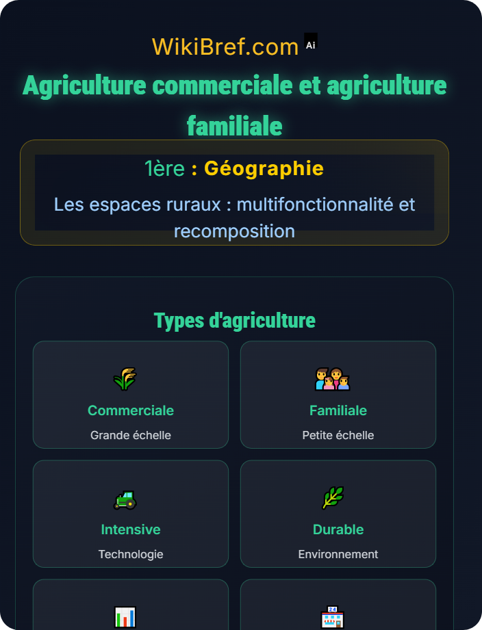 Agriculture commerciale et agriculture familiale Recomposition des espaces ruraux dans le monde