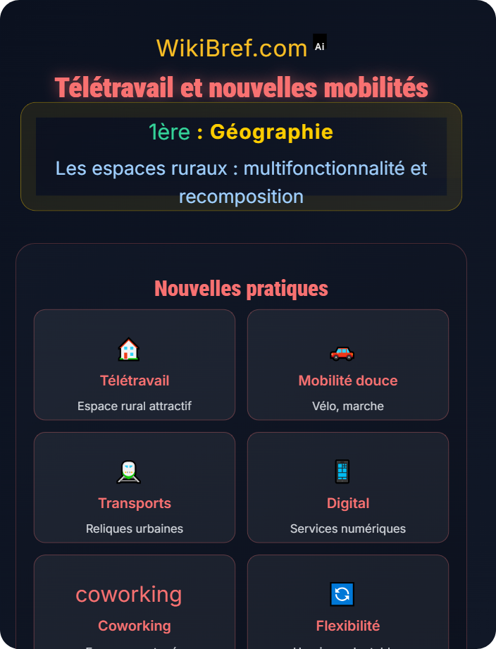 Télétravail et nouvelles mobilités Recomposition des espaces ruraux dans le monde
