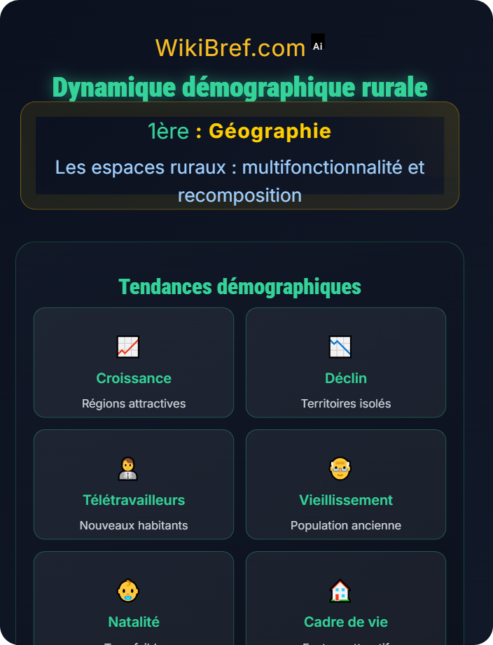 Dynamique démographique rurale Recomposition des espaces ruraux dans le monde