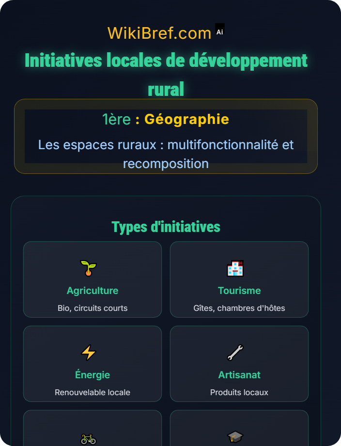 Initiatives locales de développement rural Espaces ruraux français et politiques territoriales