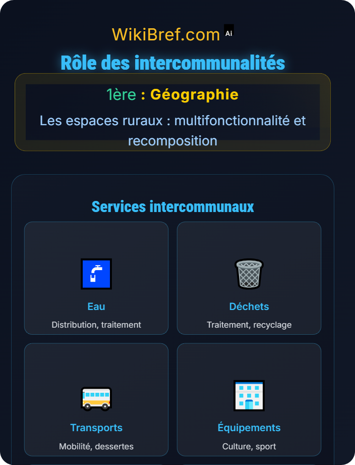 Rôle des intercommunalités Espaces ruraux français et politiques territoriales