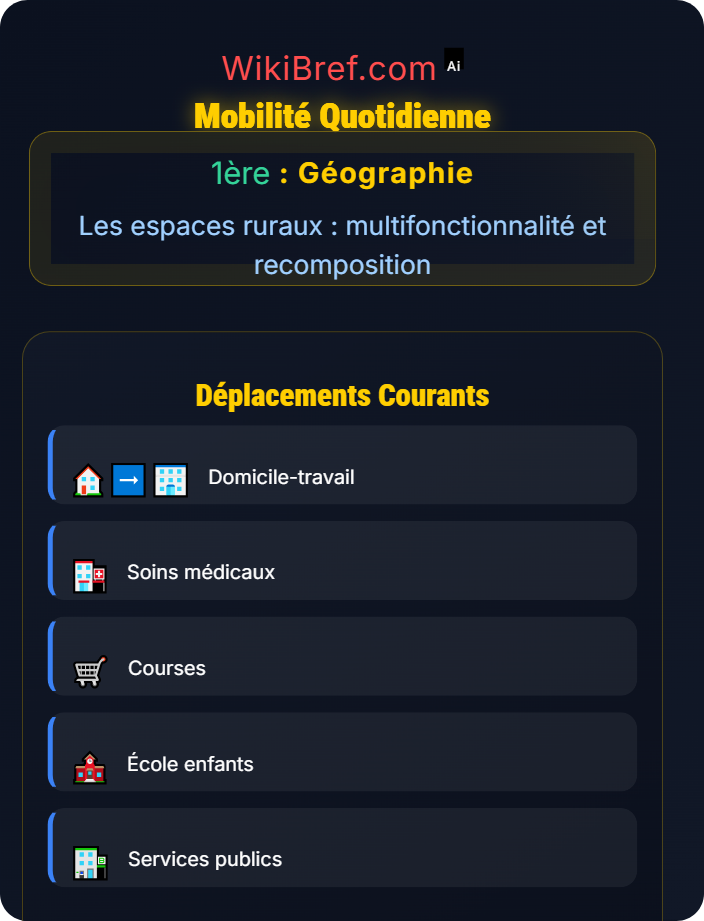 Mobilité quotidienne Fonctions sociales et services des campagnes