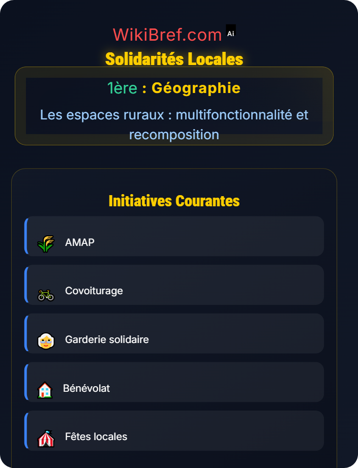 Solidarités locales Fonctions sociales et services des campagnes
