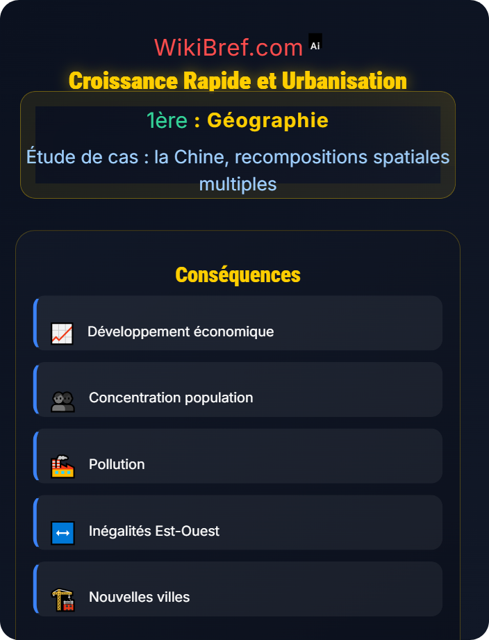 Croissance rapide et urbanisation Développement économique et inégalités