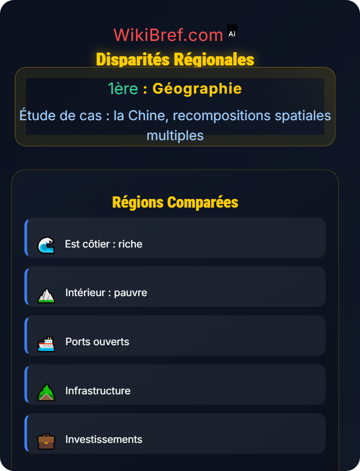 Disparités régionales Développement économique et inégalités