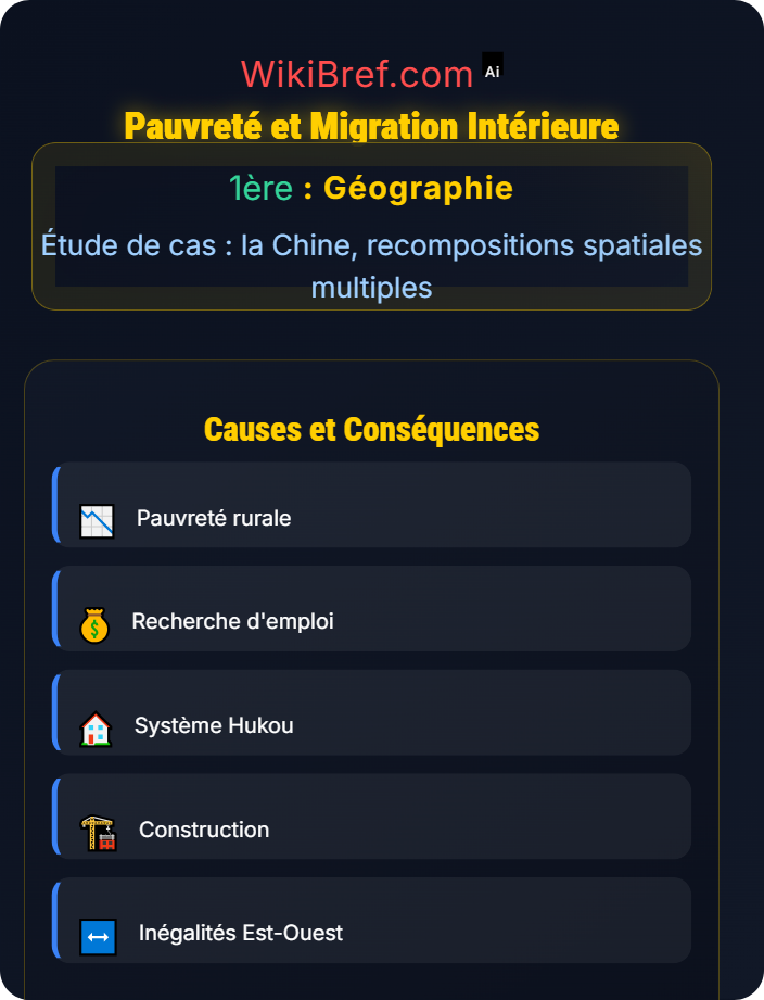 Pauvreté et migration intérieure Développement économique et inégalités