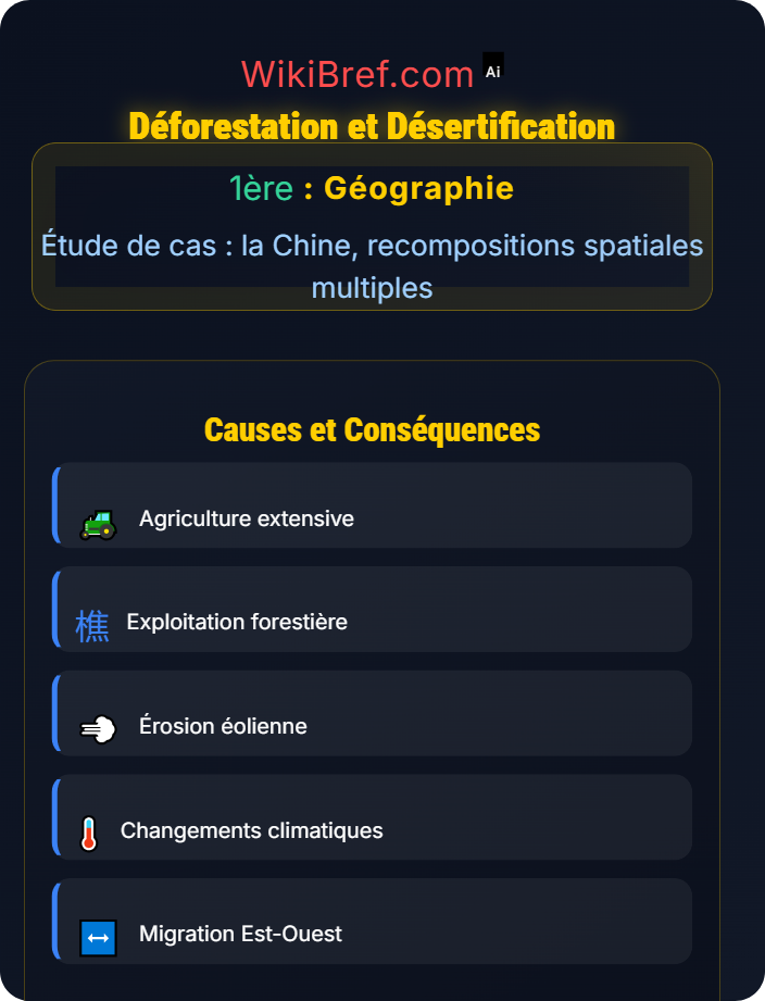 Déforestation et désertification Ressources et environnement sous pression