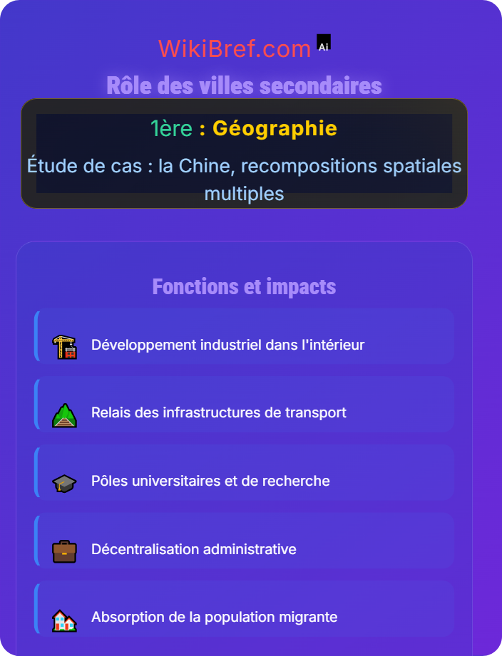 Rôle des villes secondaires Urbanisation, littoralisation et métropolisation