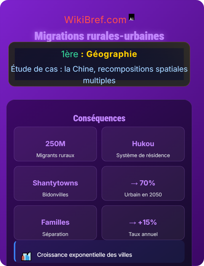 Migrations rurales-urbaines Espaces ruraux : continuité et fragmentation
