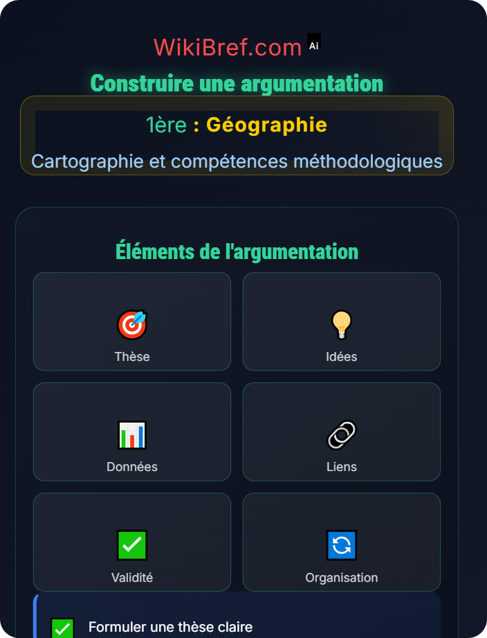 Construire une argumentation Analyse de documents géographiques