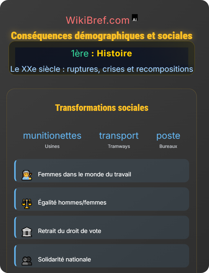 Conséquences démographiques et sociales Les origines de la Première Guerre mondiale