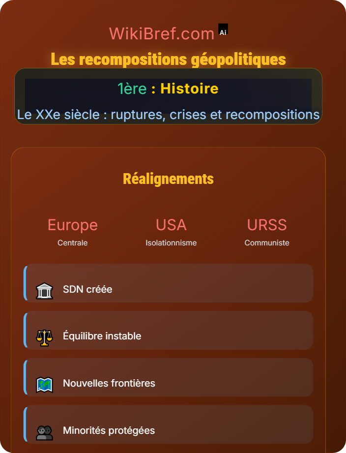 Les recompositions géopolitiques L’entre-deux-guerres : crises et réorganisations