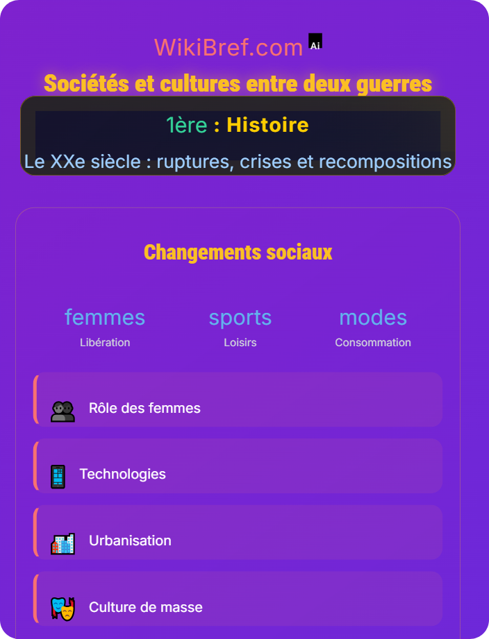 Sociétés et cultures entre deux guerres L’entre-deux-guerres : crises et réorganisations