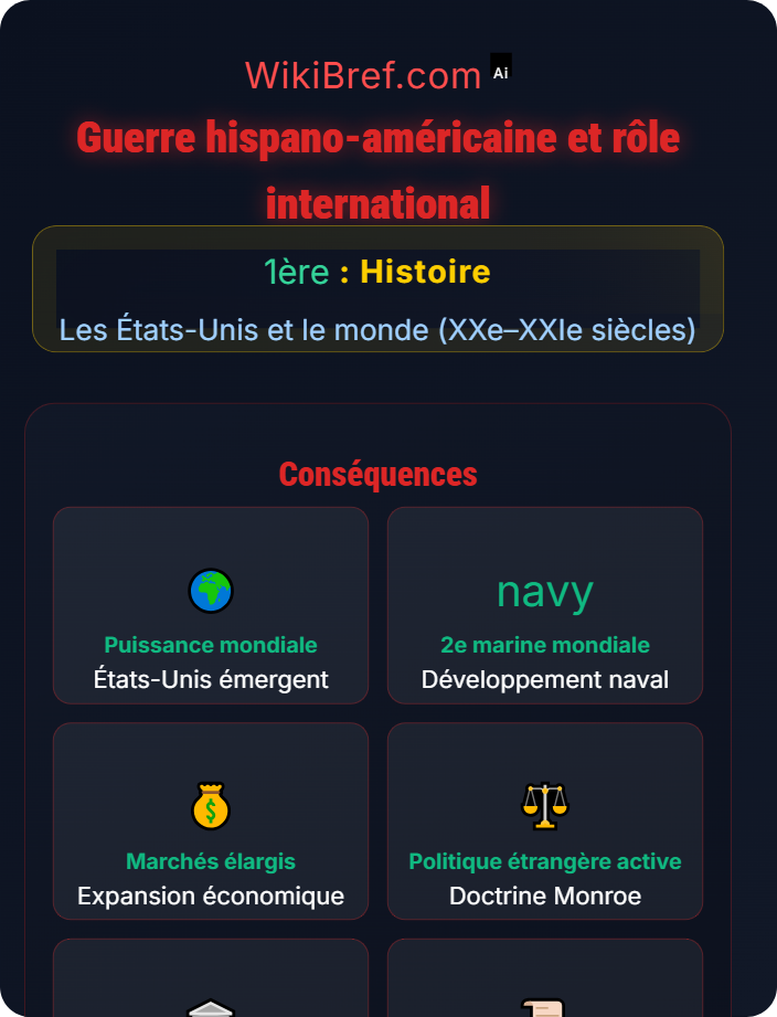 Guerre hispano-américaine et rôle international La naissance de la puissance américaine
