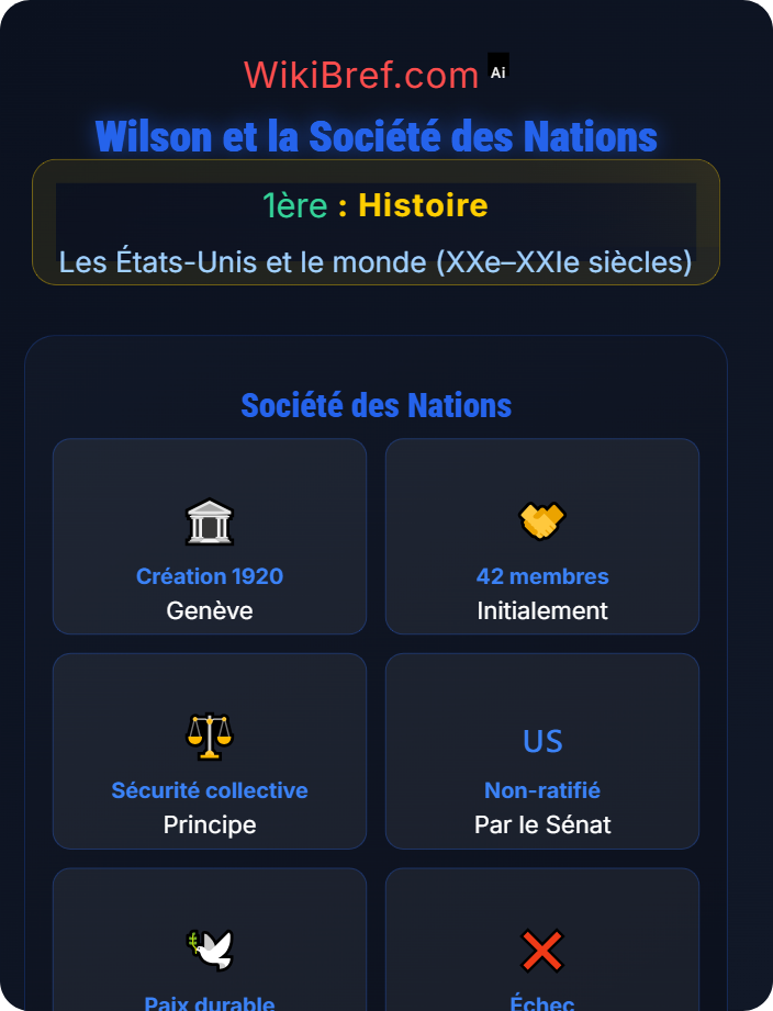 Wilson et la Société des Nations La naissance de la puissance américaine