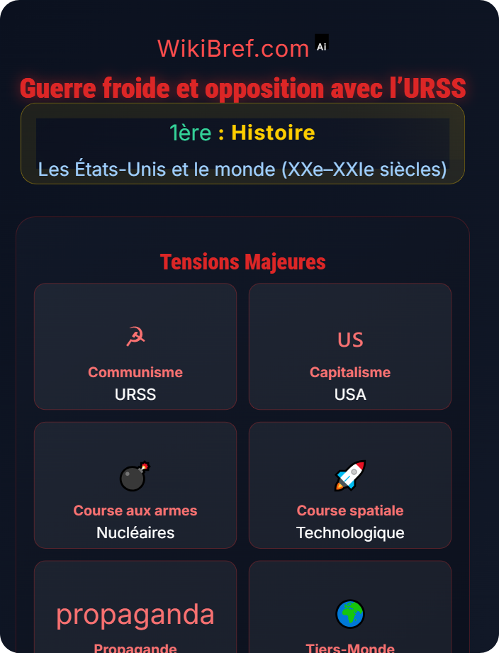 Guerre froide et opposition avec l’URSS Les États-Unis après 1945