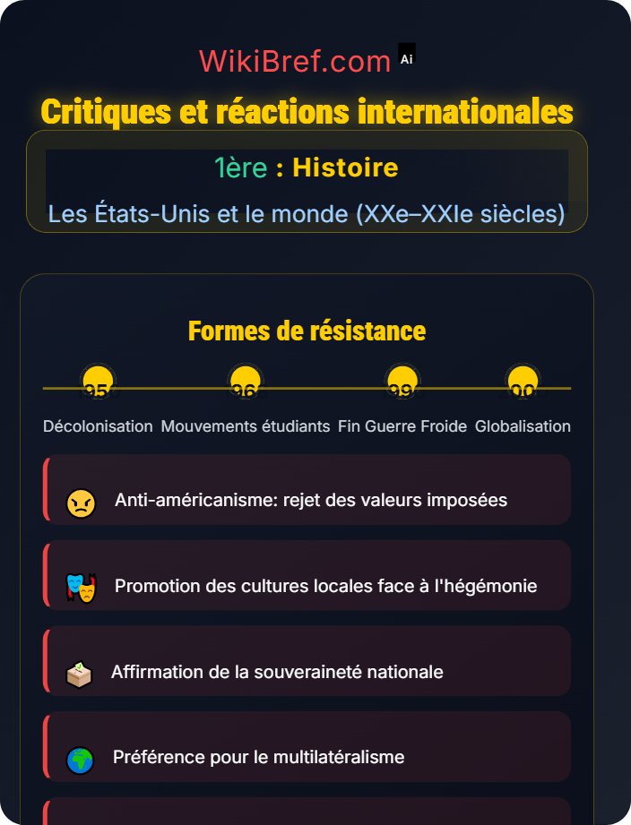 Critiques et réactions internationales Les États-Unis dans la mondialisation