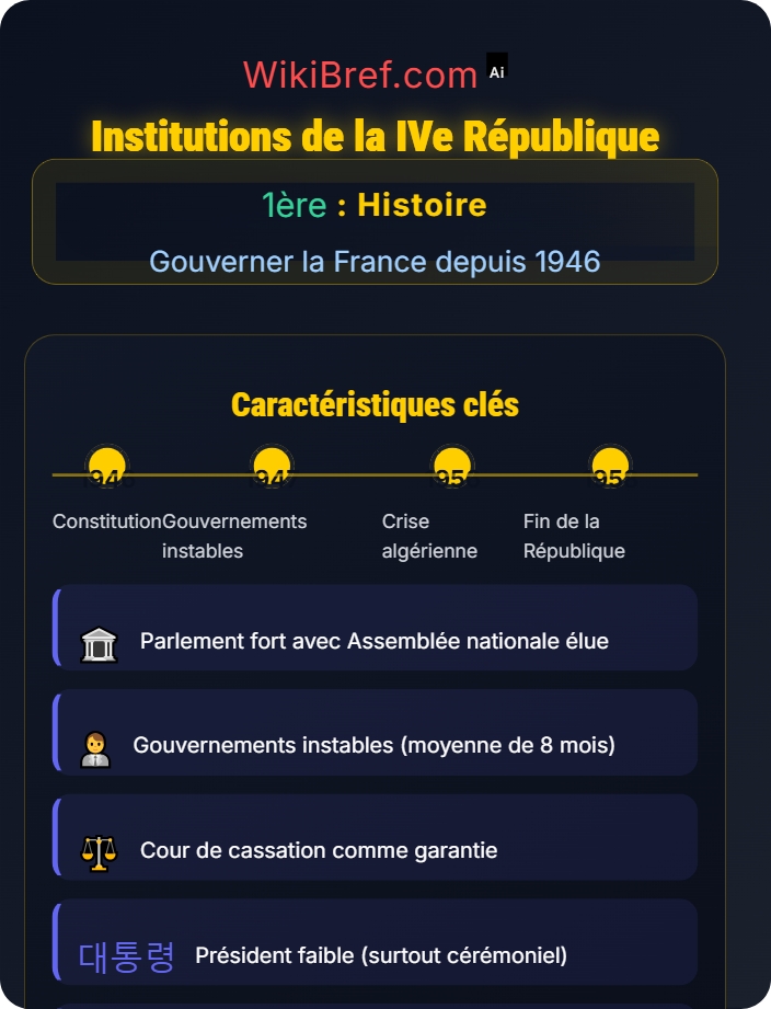 Institutions de la IVe République La Quatrième République (1946–1958)