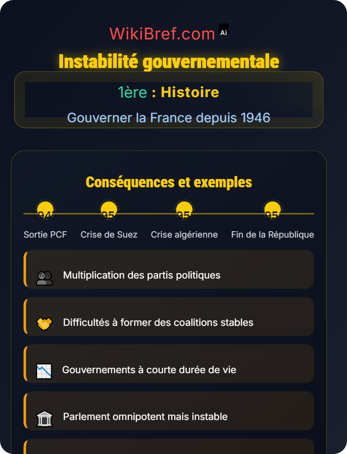 Instabilité gouvernementale La Quatrième République (1946–1958)