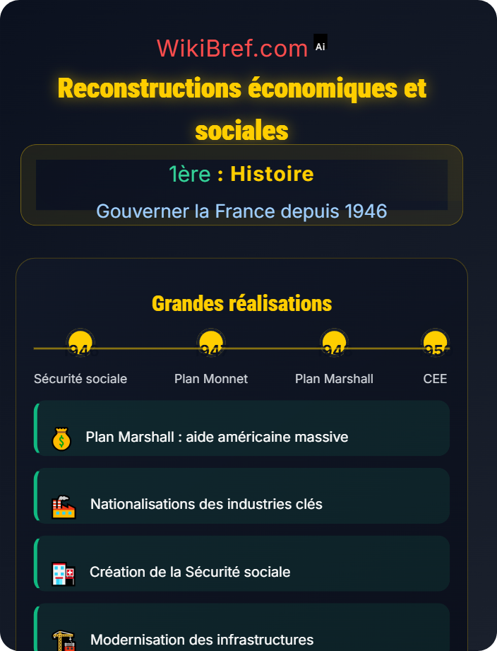 Reconstructions économiques et sociales La Quatrième République (1946–1958)