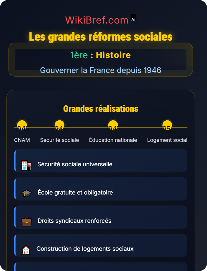 Les grandes réformes sociales La Quatrième République (1946–1958)