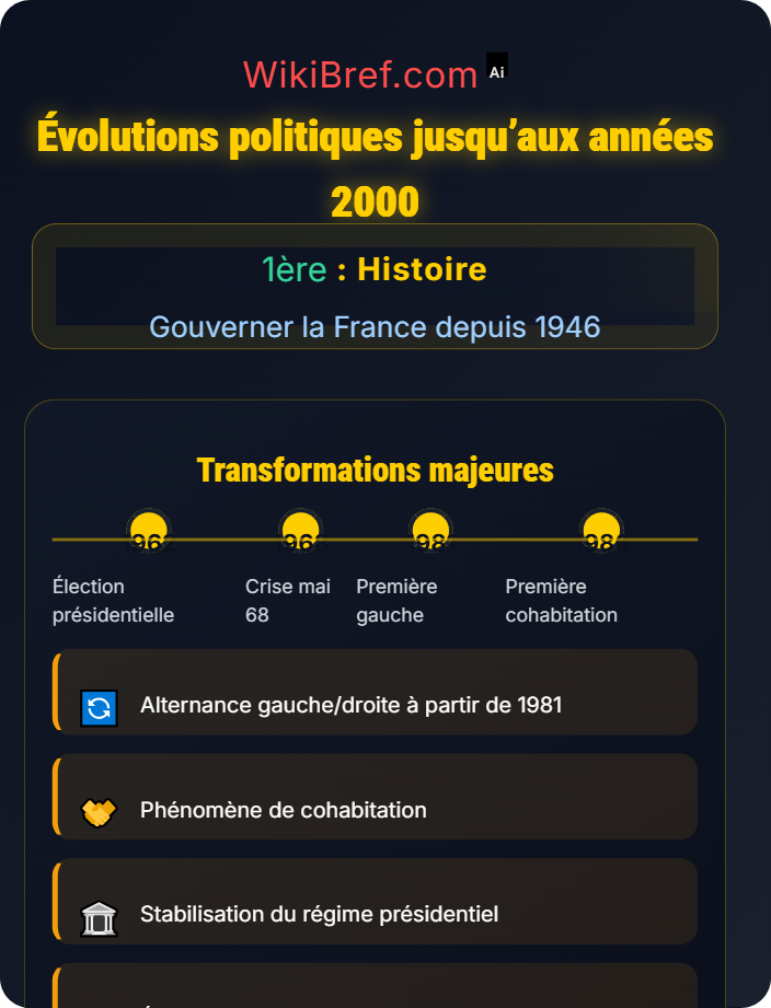 Évolutions politiques jusqu’aux années 2000 La Cinquième République (1958–présent)