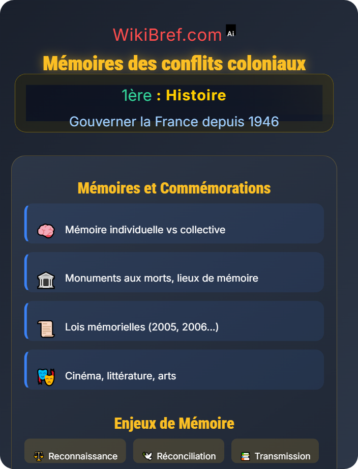 Mémoires des conflits coloniaux Décolonisation et construction nationale