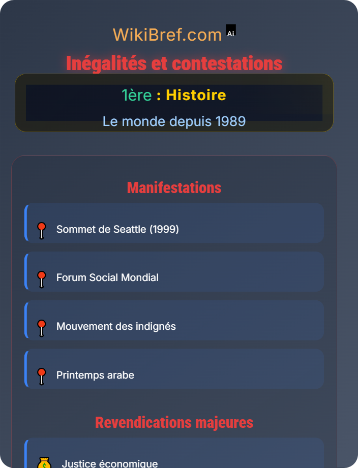 Inégalités et contestations La mondialisation
