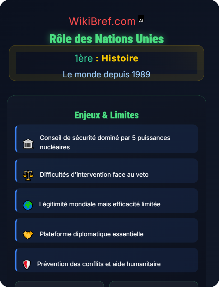 Rôle des Nations unies Les conflits contemporains