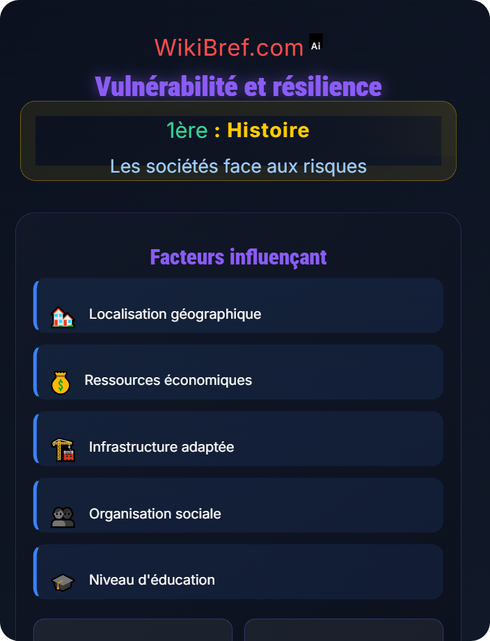 Vulnérabilité et résilience Nature des risques