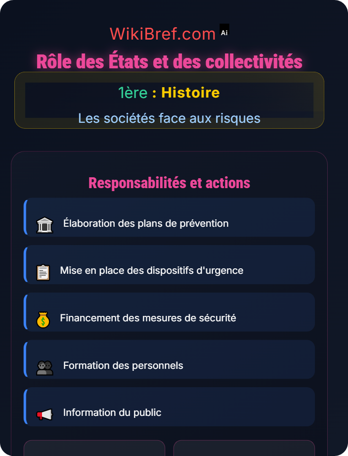 Rôle des États et des collectivités Gestion des risques