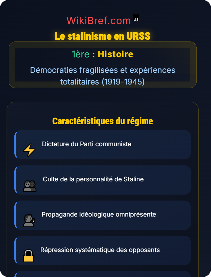 Le stalinisme en URSS Montée des totalitarismes