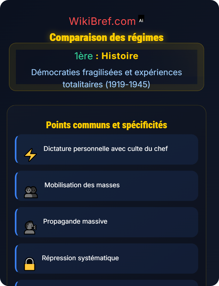 Comparaison des régimes Montée des totalitarismes