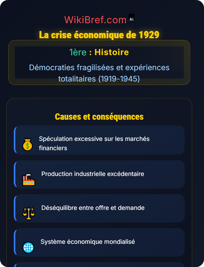 La crise économique de 1929 Crises des démocraties