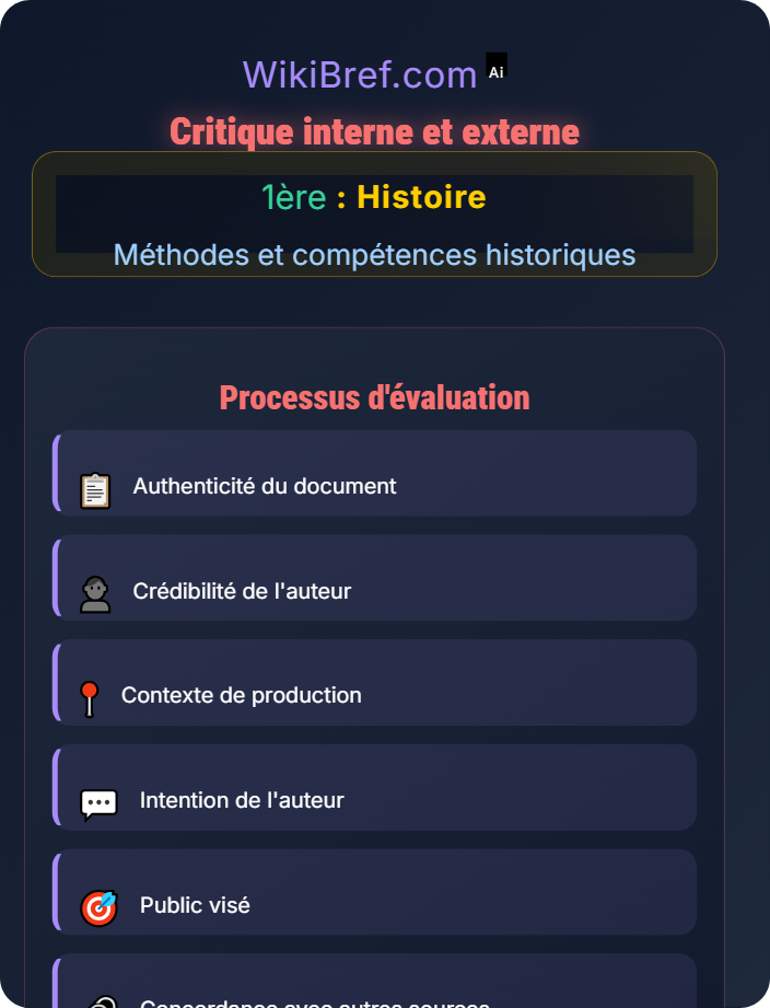 Critique interne et externe Lire une source historique