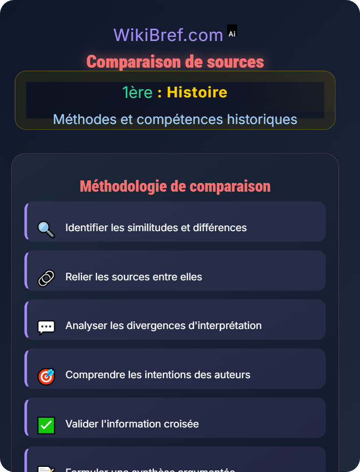 Comparaison de sources Lire une source historique