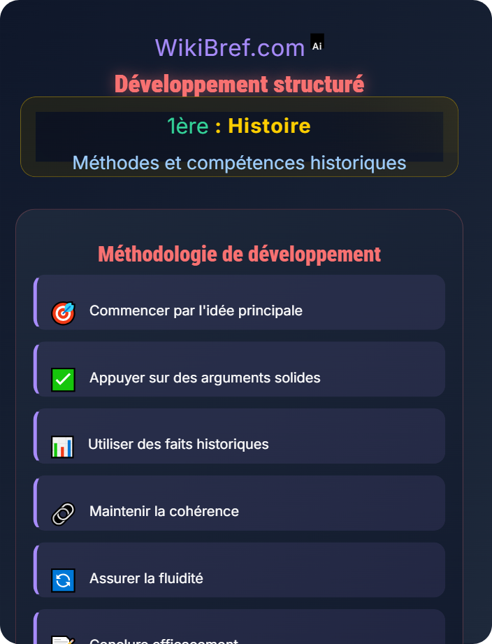 Développement structuré Rédiger une réponse organisée