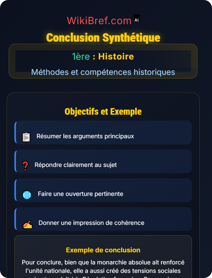 Conclusion synthétique Rédiger une réponse organisée