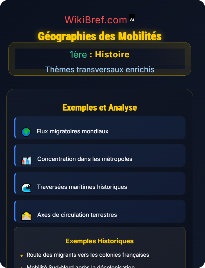 Géographies des mobilités Migrations et mobilités