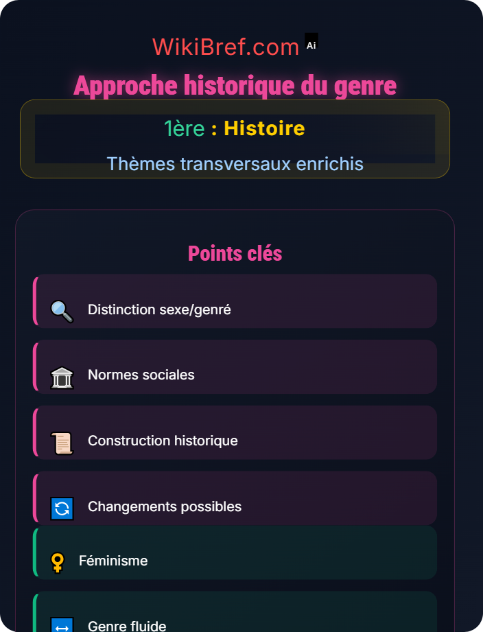 Approche historique du genre Genre et histoire