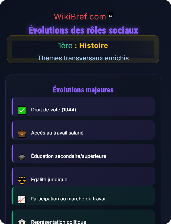 Évolutions des rôles sociaux Genre et histoire