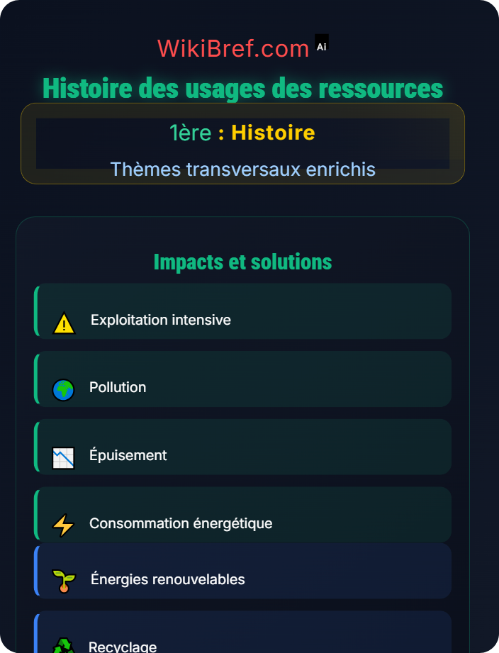 Histoire des usages des ressources Environnement et sociétés