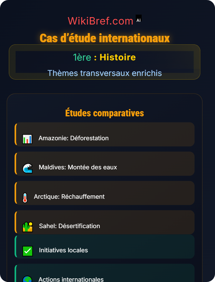 Cas d’étude internationaux Environnement et sociétés