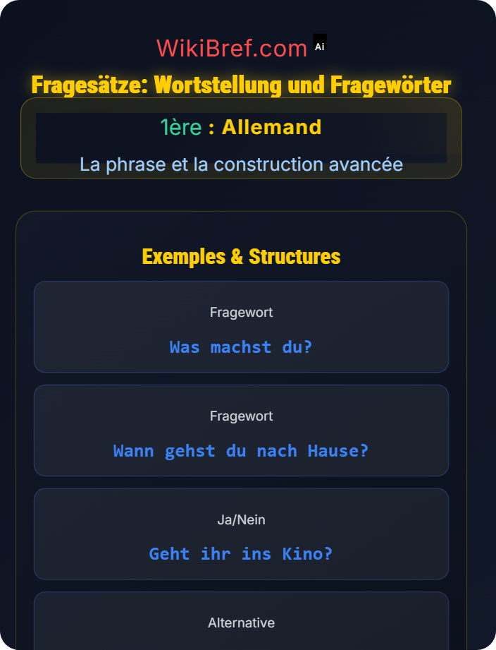 Fragesätze: Wortstellung und Fragewörter Syntax und Satzbau