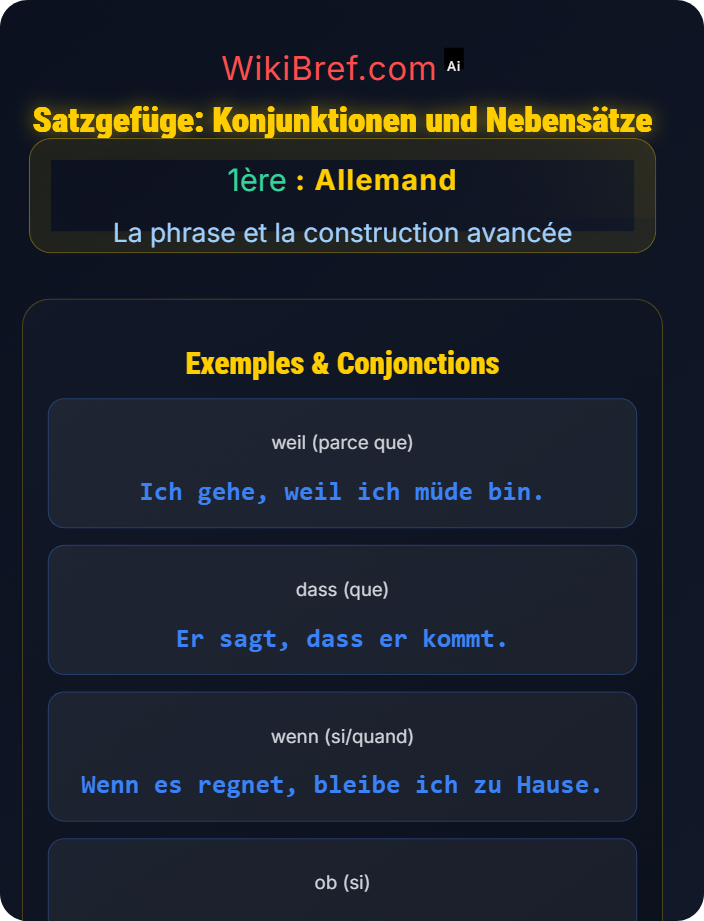 Satzgefüge: Konjunktionen und Nebensätze Syntax und Satzbau